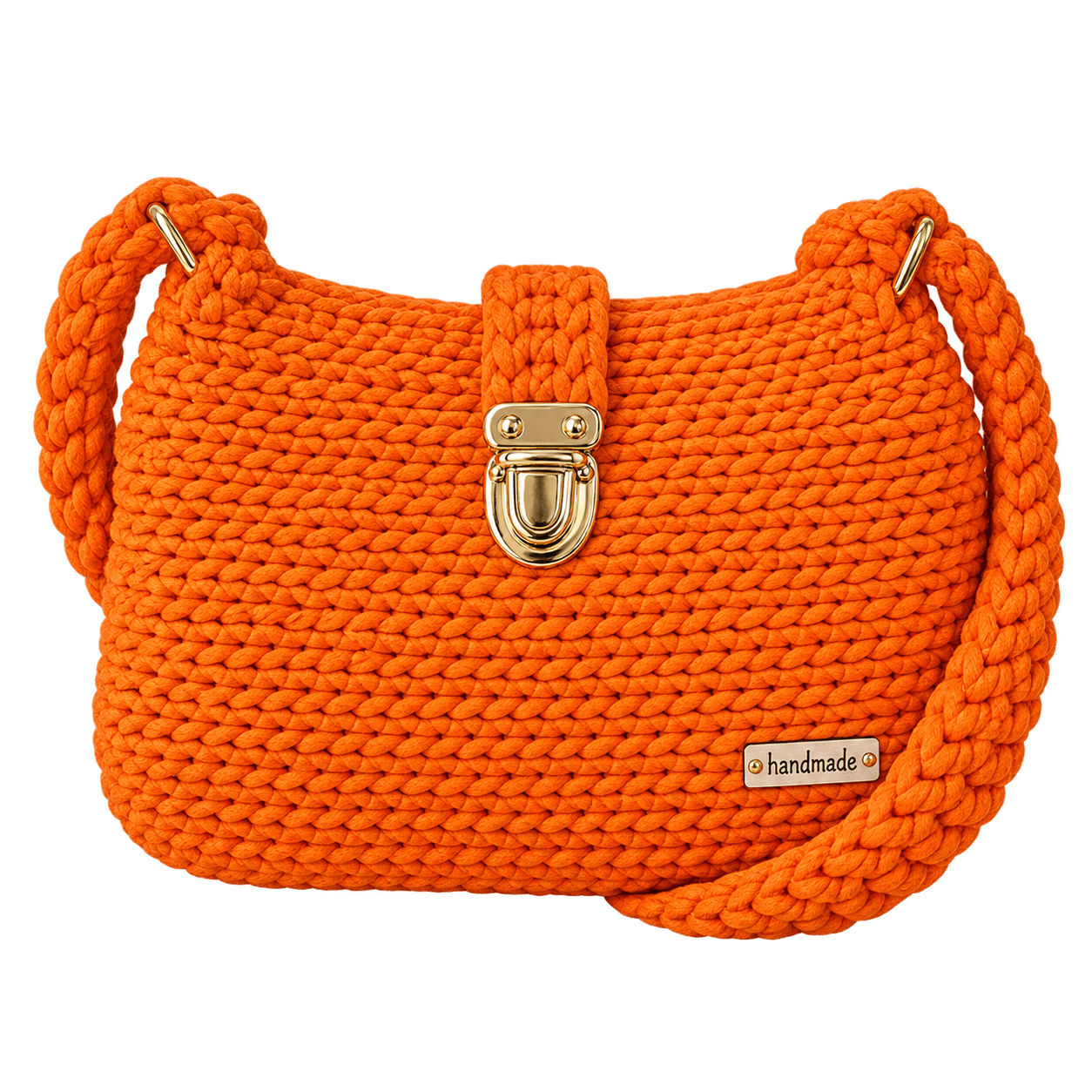 Orange handmade crochet bag