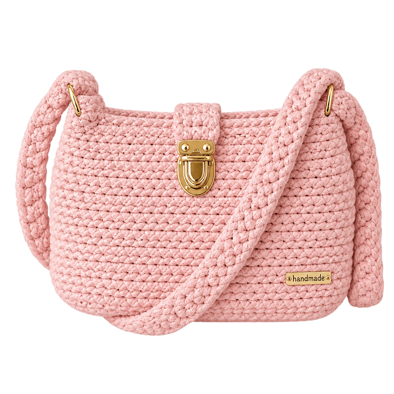 Pink handmade crochet bag